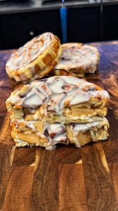 Apple pie Cinnamon Roll Stuffed Waffles